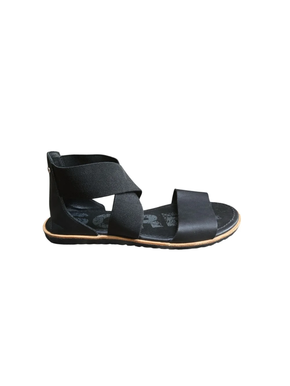 Sorel Black Elastic Strap Gladiator Sandals Size 6